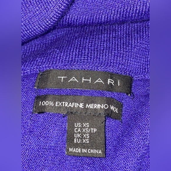 Tahari Extra Fine Merino Wool Cowl Neck Knit Sweater Women XS Cold Weather - Picture 3 of 6